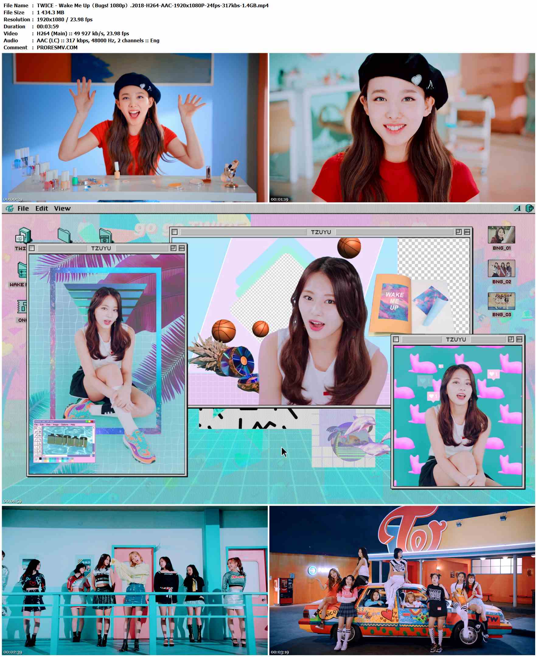 TWICE - Wake Me Up（Bugs! 1080p）.2018-H264-AAC-1920x1080P-24fps-317kbs-1.4GB官方MV_高清MV